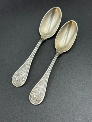 BIRD BY WENDT PLATA ESTERLINA PAR CUCHARA DEMITASSE 4 1/8 PULG. LARGO SIN MONOGRAMA Foto 1 de 4