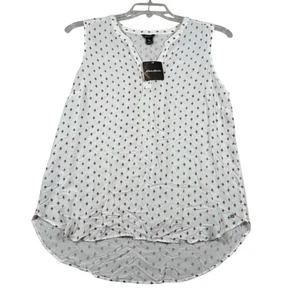 NEW Eddie Bauer Women's Large Tank Top White Pattern Sleeveless Casual Blouse - Picture 1 of 7