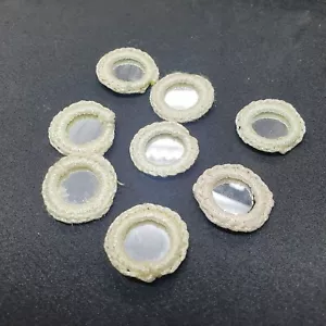 4x Ivory gypsy shisha craft mirror ~2.5cm glue Sew on Applique Patch trim - Picture 1 of 1