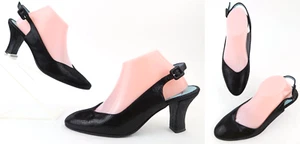 Thierry Rabotin Closed Toe Slingback Heels Black Sahara Snake EU 39.5 US 9 - Picture 1 of 13