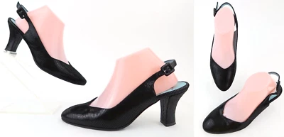 Thierry Rabotin Punta Cerrada Tacones Cordones Negro Sahara Serpiente EU 39.5 US 9 Foto 1 de 4