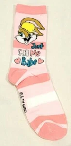 Nuevos Calcetines para Mujer Looney Tunes Babs Conejo Rosa a Rayas Just Call Me Babe Talla 4-10 - Imagen 1 de 1