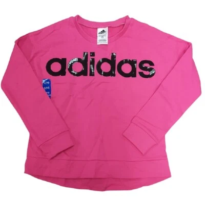 Sudadera de manga larga magenta Adidas para niñas Foto 1 de 2