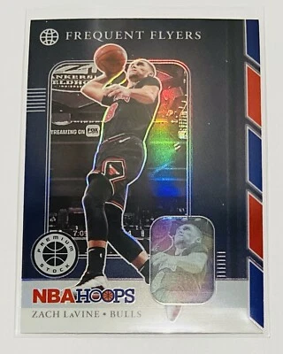2019-20 NBA Hoops Premium Stock Frequent Flyers Silver Prizm Zach Lavine 7 Bulls - Image 1 of 2