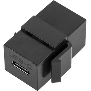 USB-C 3.1 Female to Female Inline Keystone Coupler Snap-In Type-C Insert Black - Picture 1 of 1