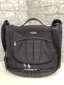 Tumi Black Briefcase Flap 2Way Shoulder Bag Travel Rare 14” Large Men’s - Picture 1 of 9