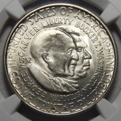 1952-S NGC MS67 WASHINGTON-CARVER HALF DOLLAR SILVER COMMEMORATIVE - Image 1 of 4