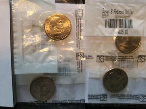 Susan B. Anthony One Dollar Coins. Lot Of 4. 1999P & D X2 Each. - Picture 1 of 5