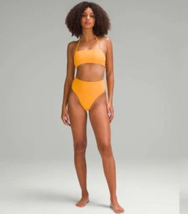 Lululemon NWT Set Ribbed Hi-Waist Skimpy-Fit Swim Bottom & Halter Cross-back Top - Picture 1 of 13