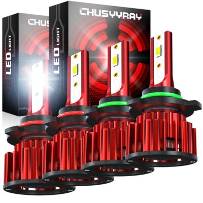 9005 9006 LED Combo Headlight Bulbs High Low Beam HID Xenon 6000K Super White - Image 1 of 4