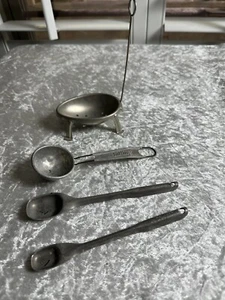 VTG Egg Poacher & Schilling Coffee Scoop, Measuring, Metal Farmhouse Rustic - Picture 1 of 9