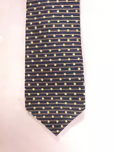 TODAY'S MAN BLUE GOLD SILK NECK TIE 58" X 4" POLKA DOT - Picture 1 of 2