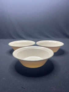 Corelle - THYMELESS HERBS - 3 Cereal Bowls - Beige Single Green Stripe 6.75" - Picture 1 of 4