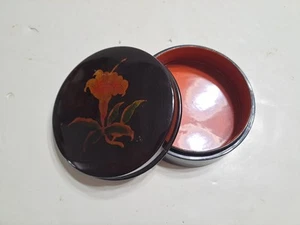 Oriental Black With Orange Flower Trinket Jewlery Bow - Imagen 1 de 11