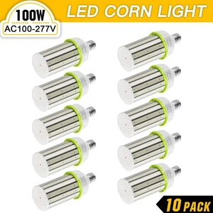 10pcs 100W LED Corn Cob Bulb Warehouse Garage High Bay Lamp 6000K E39 Mogul Base - Picture 1 of 11