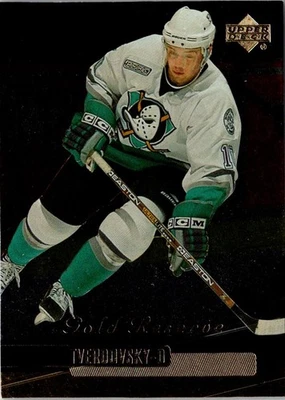 1999 Upper Deck Gold Reserve Oleg Tverdovsky #173 Anaheim Mighty Ducks - Image 1 of 2