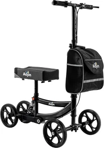 READ! Aojin Knee Scooter, 300lbs Capacity, 13" Big PU Seat, All Terrain Foldable - Picture 1 of 13