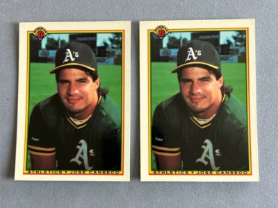 (2) Lote de tarjetas 1990 Bowman Tiffany #460 Jose Canseco casi nuevo o mejor Oakland A's Foto 1 de 2