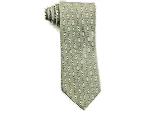 Corbata de seda para hombre Perry Ellis Portfolio nueva sin etiquetas estampado geométrico tostado  - Imagen 1 de 4