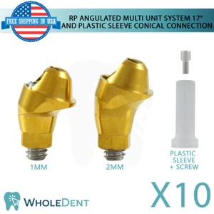10x RP Conical Hex Angulated 17° Multi Unit Plastic Sleeve Set Dental Implant - Picture 1 of 5