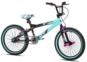 20" Kent Tempest BMX Bicycle Fits Riders 4'2" - 5' Black/Aqua Child Unisex NEW - Picture 1 of 11