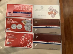 6 mint set ( 2 ) 1984 P-D ( 1 ) 1989 P-D ( 1 ) 2002- D( 1 ) 2004 D- ( 1 ) 2005 D - Picture 1 of 2