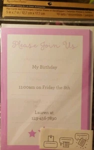 Recollections Craft It ~ 10 Flat Cards ~ Printable Invitations w/Envelopes - Picture 1 of 3