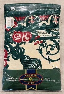 Vintage Charter Club rot & grün Rokoko Tischdecke 60" x 118" länglich Macy’s - Bild 1 von 9