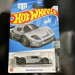 2024 New Hot Wheels #59/250 Mad Mike Drift Attack HW Modified 5/10 Gray - Picture 1 of 4