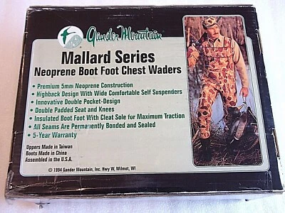 Men's GANDER Mountain Neoprene Boot Foot Chest Waders Premium 5MM Construction - Image 1 of 4