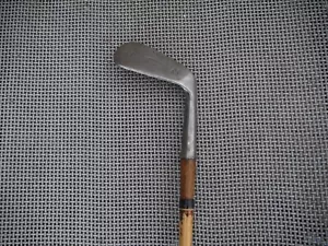 Very Unusual Antique Wood Shaft Burke Mashie with Pyratone Sheathing - Picture 1 of 21