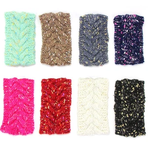 Women Warm Crochet Knitted Turban Headband Ear Warmer Winter Hair Head Band - Picture 1 of 12