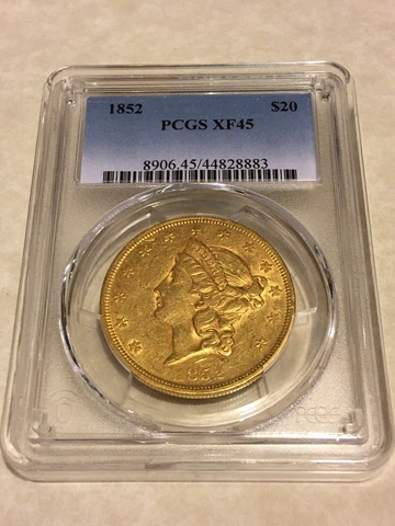1852 XF45 PCGS Liberty Double Eagle $20 Gold Coin eyeclean very nice Cover