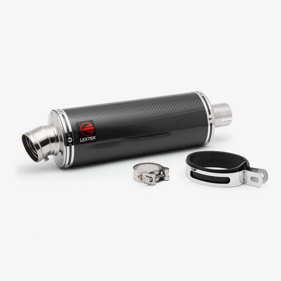 Lextek Carbon Fibre OP8C 350mm 51mm Oval Exhaust Silencer Slip On End Can