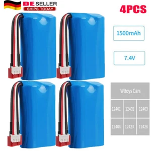 4x 2S Lipo Batería 7.4V 1500mAh Enchufe en T para WLtoys 4WD RC Cars 12403 12401 12402 - Imagen 1 de 11