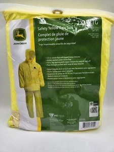 John Deere 2XL Safety Yellow 3 pc Rain Suit - Picture 1 of 5