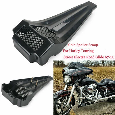 Unpainted Black Chin Spoiler Scoop For Harley Touring Electra Road Street Glide Foto 1 de 4