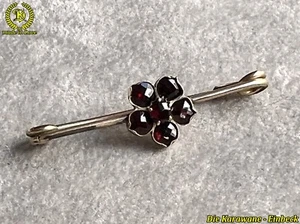 *RARE* Art Nouveau Antique Kilt Pin Gold Plated Garnet Foam Gold Condition - Picture 1 of 10