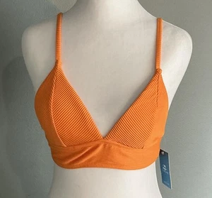 NEW Cupshe Bikini Top Triangle Orange Adjustable Straps Swimsuit Size Small - Picture 1 of 7