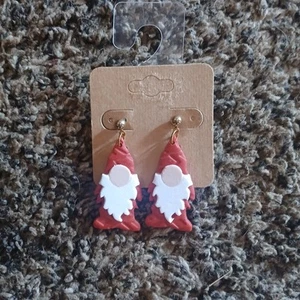 Pendientes Gnomo Rojo Blanco Navidad - Imagen 1 de 2