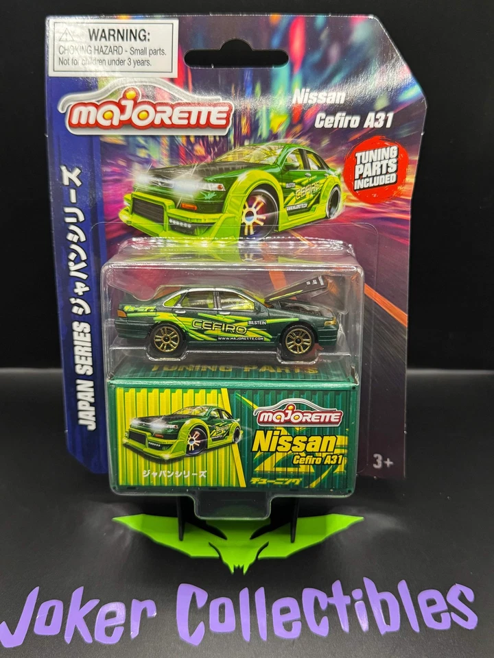 Coches Majorette Deluxe Serie Japón Nissan Cefiro A31 Verde con Piezas de Afinación Foto 1 de 1