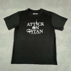 Attack On Titan Shirt Mens XS Black Uniqlo Anime Graphic Manga Tee Japanese - Picture 1 of 10