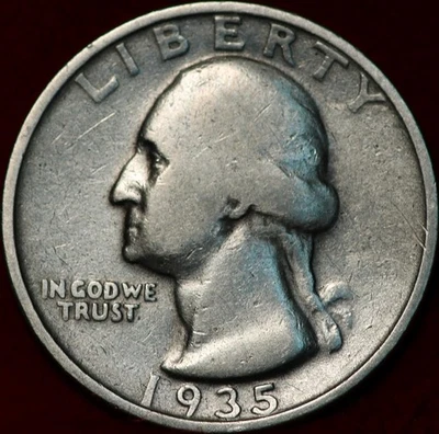 1935-S San Francisco Mint Silver Washington Quarter - Image 1 of 2