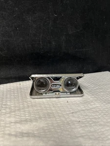 Vintage 3.5x30 Folding Opera Glasses Binoculars Compact Chrome & Black - Picture 1 of 6