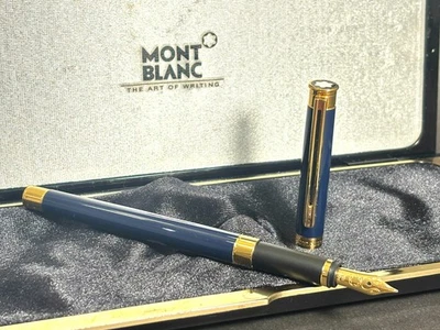 Pluma Estilográfica Montblanc Noblesse (2da Generación) - Laca Azul con Borde Dorado (BFP569) Foto 1 de 4