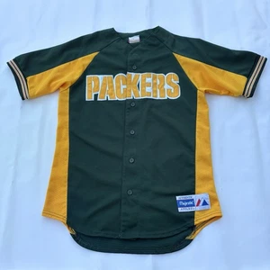 Vintage Majestic Green Bay Packers Baseball Jersey Size Adult M Made In USA - Picture 1 of 10