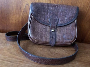 VINTAGE ALBANY KLEINE BRAUNE LEDER & MESSING VERSTELLBARE SCHULTERRIEMEN DAMEN TASCHE - Bild 1 von 24