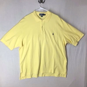 Polo By Ralph Lauren Uomo 2XLT Alta Giallo Manica Corta Blu Pony Pull Over - Foto 1 di 5