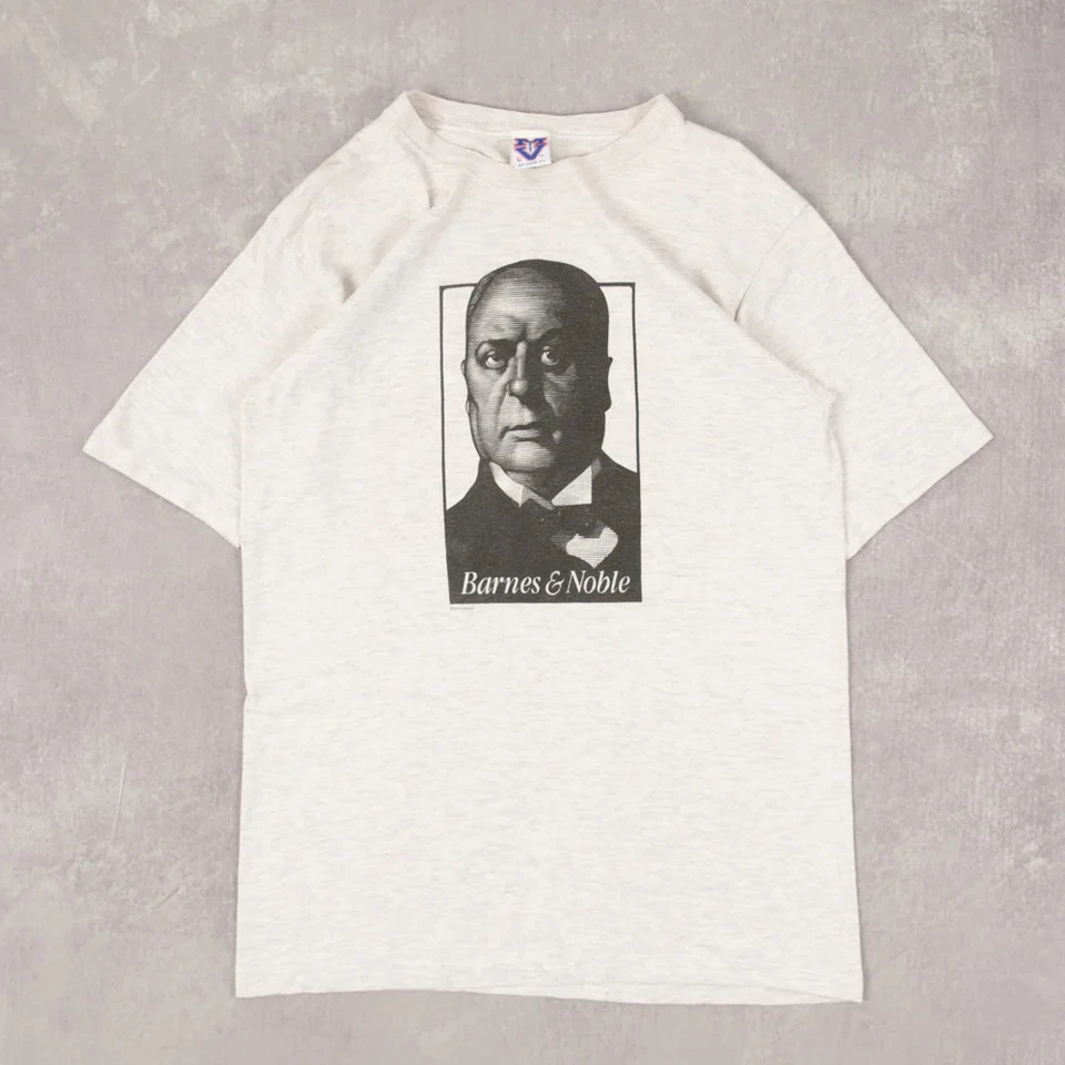 Mv Sport Vintage 90s Barnes & Noble Single Stitch Graphic T-Shirt L Men's Grey  - Image 1 of 4