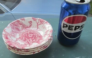 4 Vintage Johnson Bros Red English Chippendale Berry Bowls-5 1/4in.-EXC! - Picture 1 of 2
